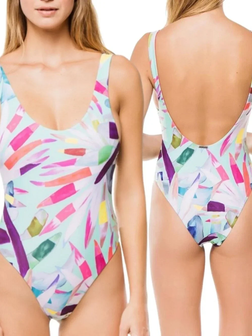 Mara Hoffman Mia Marimba One Piece Swimsuit Women's Large Aqua Revolve $225 NWT